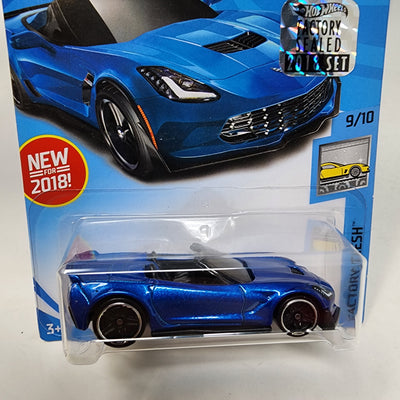 Corvette C7 Z06 Convertible #5 * Blue * 2022 Hot Wheels w/ Factory Set Holo