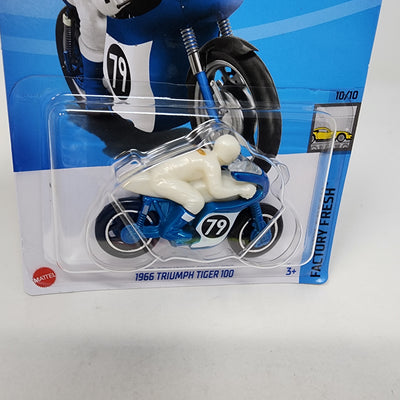 1966 Triumph Tiger 100 #190 * Blue * 2024 Hot Wheels