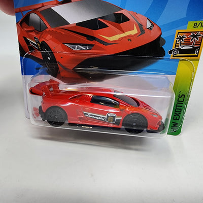 Short card * Lamborghini Huracan LP 620-2 Trofeo #239 * RED * 2024 Hot Wheels Case Q