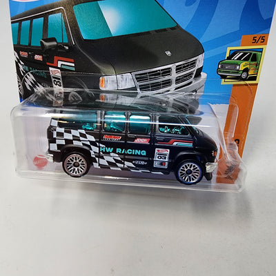 Short Card * Dodge Van #248 * Black * 2024 Hot Wheels Case Q