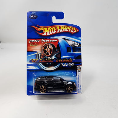 '07 Cadillac Escalade #34 * Black w/ Gold FTE Rims * 2006 Hot Wheels