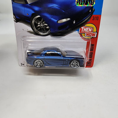 '95 Mazda RX-7 #336 * 2017 Hot Wheels w/ Holo Sticker * BLUE