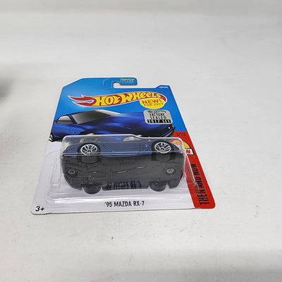 '95 Mazda RX-7 #336 * 2017 Hot Wheels w/ Holo Sticker * BLUE