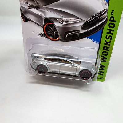 Tesla Model S #217 * Silver * Hot Wheels 2015