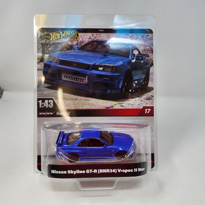 Nissan Skyline GT-R BNR34 V-Spec Nur * BLUE * 2024 Hot Wheels 1:43 Scale Series Case F