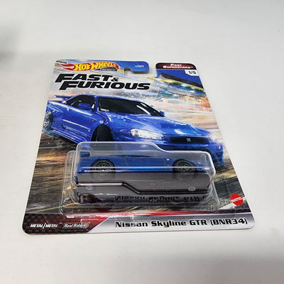 Nissan Skyline GT-R BNR34 * BLUE * Hot Wheels Fast & Furious Fast Superstars