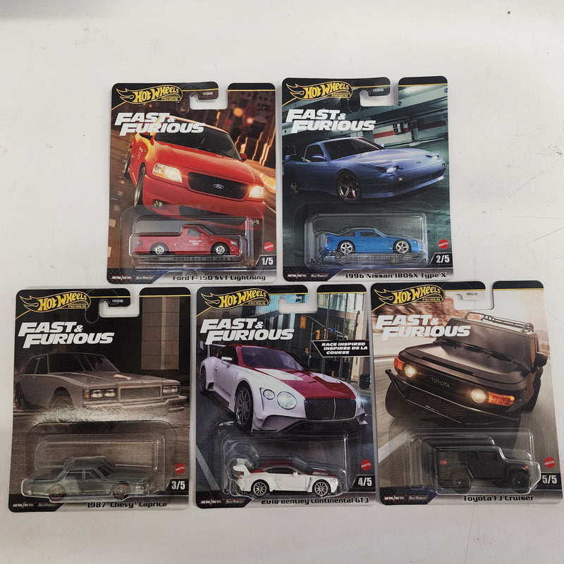 Case H * 5 Car Set Furious * 2024 Hot Wheels Premium Fast & Furious w/ 180SX & FJ