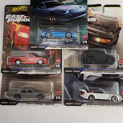 Case H * 5 Car Set Furious * 2024 Hot Wheels Premium Fast & Furious w/ 180SX & FJ