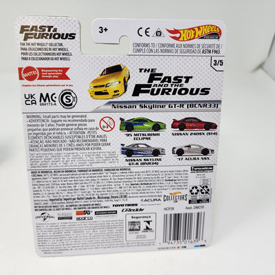 Nissan Skyline GT-R BCNR33 * Yellow * Hot Wheels Fast & Furious