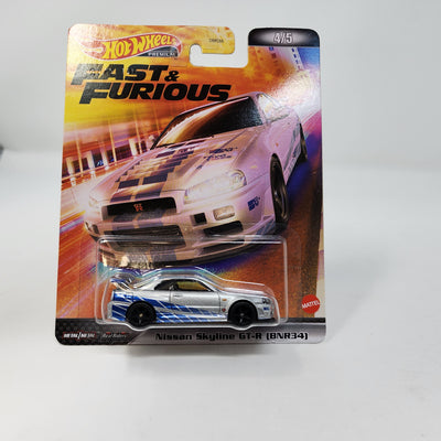 Nissan Skyline GT-R BNR34 * Silver * Hot Wheels Fast & Furious