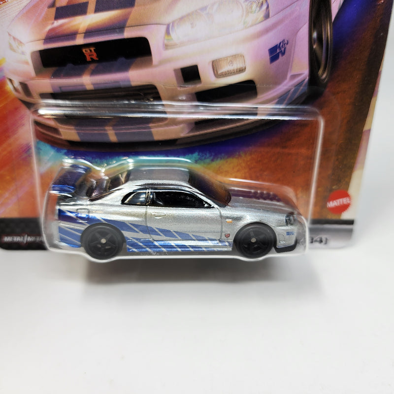 Nissan Skyline GT-R BNR34 * Silver * Hot Wheels Fast & Furious