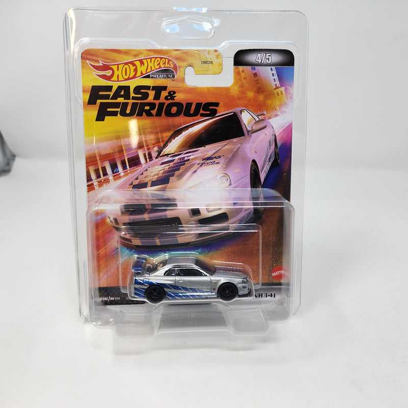 Nissan Skyline GT-R BNR34 * Silver * Hot Wheels Fast & Furious