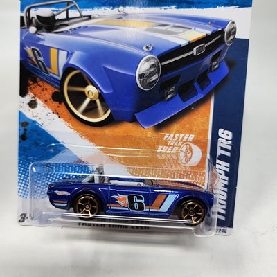 Triumph TR6 #131 * Blue * 2011 Hot Wheels Basic