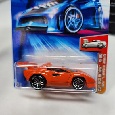 Tooned Lamborghini Countach #79 * Orange * 2004 Hot Wheels Basic