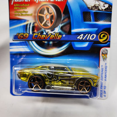 '69 Chevelle #54 * Yellow w/ FTE Rims * 2005 Hot Wheels Basic