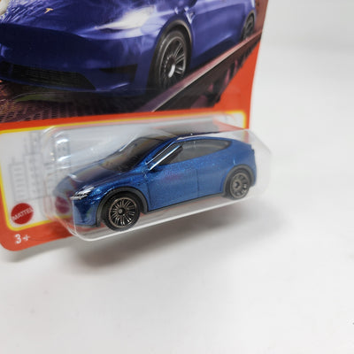 Tesla Model Y #3 * BLUE * 2024 Matchbox Basic Case M