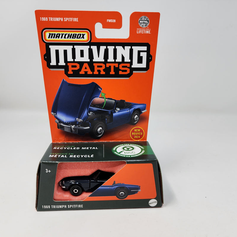 1969 Triumph Spitfire * BLUE * 2024 Matchbox Moving Parts Case R