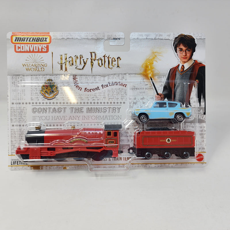 Harry Potter Hogwarts Express Train & 1962 Anglia * 2024 Matchbox Convoys Series Case L