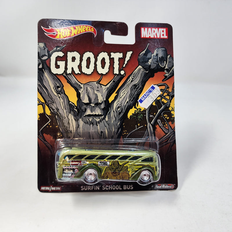 Surfin School Bus Groot * Hot Wheels Pop Culture Marvel * BAD CARD