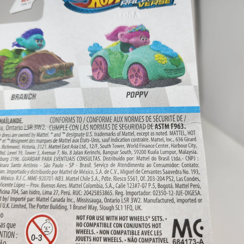 Poppy Trolls Dream Works * Hot Wheels Racer Verse * BAD CARD