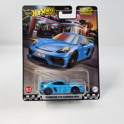 Porsche 718 Cayman GT4 #93 * Blue * Hot Wheels Boulevard