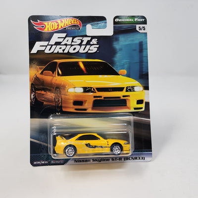 Nissan Skyline GT-R BCNR33 * Yellow * Hot Wheels Fast & Furious Original Fast