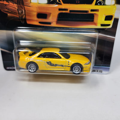 Nissan Skyline GT-R BCNR33 * Yellow * Hot Wheels Fast & Furious Original Fast