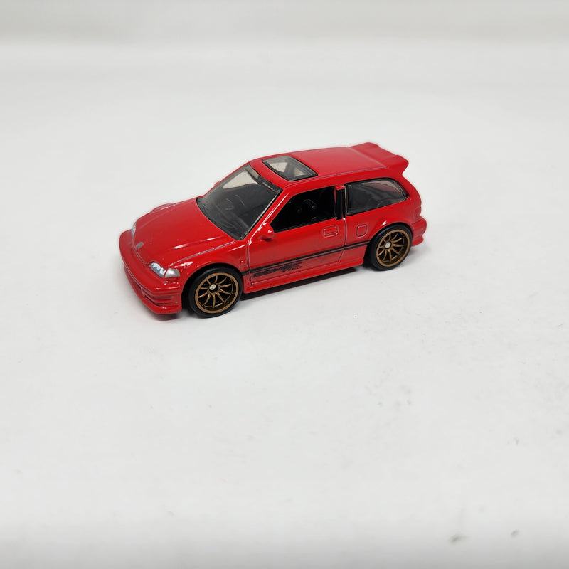 Honda Civic EF * Hot Wheels 1:64 scale Custom Build w/ Rubber Tires