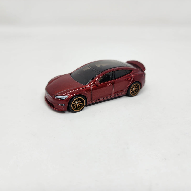 Tesla Model S Plaid * Hot Wheels 1:64 scale Custom Build w/ Rubber Tires