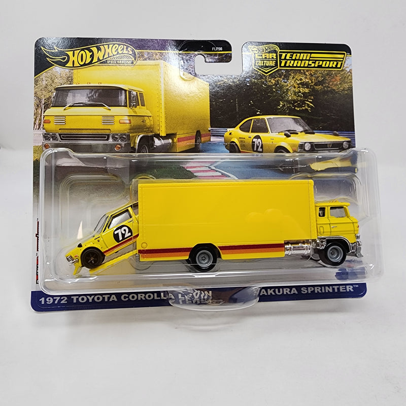 1972 Toyota Corolla Levin & Sakura Sprinter Hauler * 2024 Hot Wheels Team Transport Case E