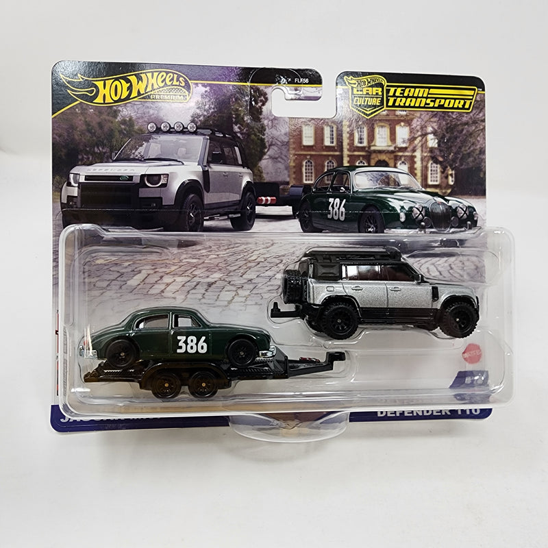 2023 Land Rover Defender 110 & Jaguar MK1 * 2024 Hot Wheels Team Transport Case E