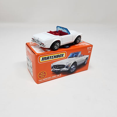 1963 Mercedes-Benz 230 SL #86 * WHITE * 2024 Matchbox Power Grabs Case J