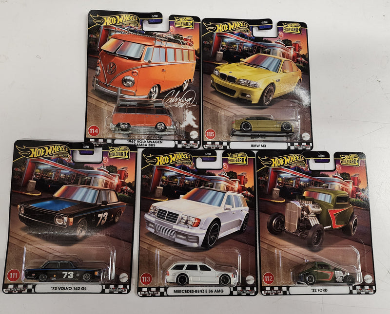 Complete 5 Car Set Case Z * 2024 Hot Wheels Boulevard w/ Samba, BMW, AMG