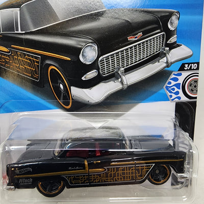 '55 Chevy #45 * Black * 2025 Hot Wheels Case C * LONG Card