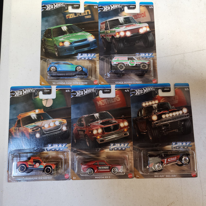 Complete 5 Car Set * Hot Wheels Store Exclusive * Speed Graphics Case J