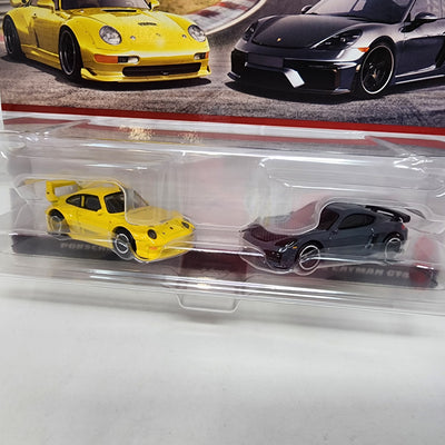 2-Pack * Porsche 993 GT2 & Porsche 718 Cayman GT4 * 2024 Hot Wheels 1:64 Scale Case P