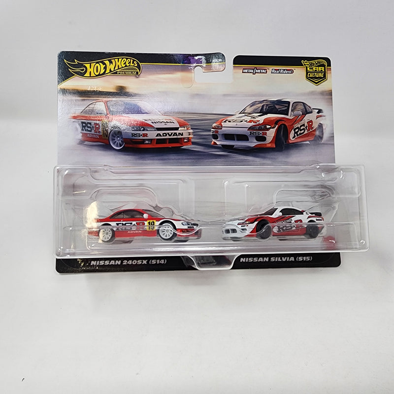 2-Pack * Nissan 240SX S14 & Nissan Silvia S15 * 2024 Hot Wheels 1:64 Scale Case N