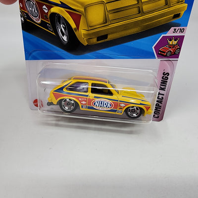 '76 Chevy Chevette #102 NHRA * Yellow * 2025 Hot Wheels Case D * LONG Card