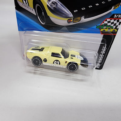 Porsche 904 Carrera GTS #100 * Yellow * 2025 Hot Wheels Case D * LONG Card