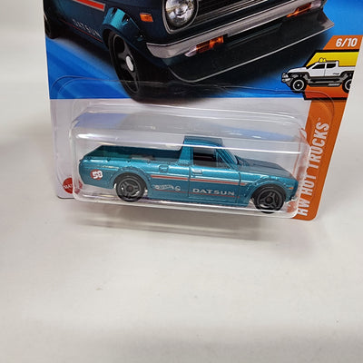 1975 Datsun Sunny Truck #93 * Aqua * 2025 Hot Wheels Case D * LONG Card