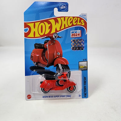 1966 Vespa 90 SS Super Sprint #71 * RED * 2024 Hot Wheels Basic w/ Factory Holo