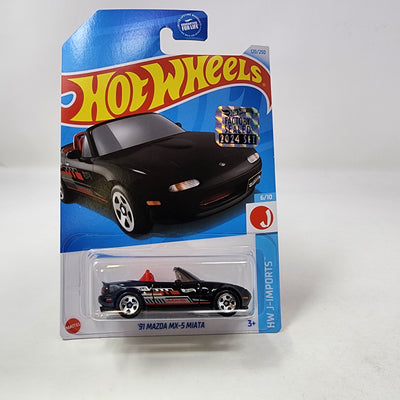 '91 Mazda MX-5 Miata #120 * BLACK * 2024 Hot Wheels Basic w/ Factory Holo