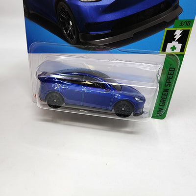 Tesla Model Y #15 * BLUE * 2024 Hot Wheels Basic w/ Factory Holo