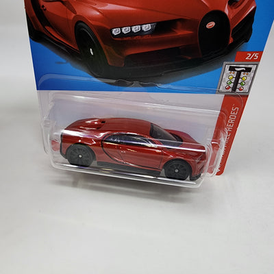 '16 Bugatti Chiron #201 * RED * 2024 Hot Wheels Basic w/ Factory Holo