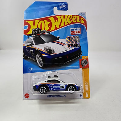 Porsche 911 Rallye #172 * Blue/white * 2024 Hot Wheels Basic w/ Factory Holo