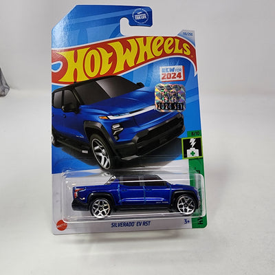 Silverado EV RST #110 * BLUE * 2024 Hot Wheels Basic w/ Factory Holo