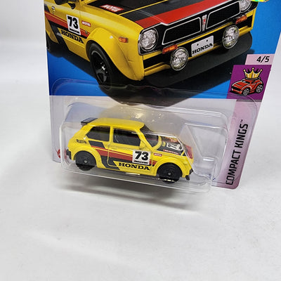 '73 Honda Civic #90 * Yellow * 2024 Hot Wheels Basic w/ Factory Holo