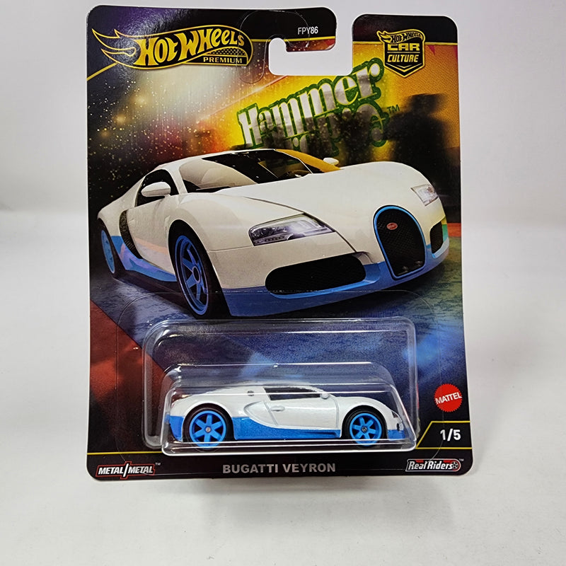 Bugatti Veyron * White/Blue * 2024 Hot Wheels HAMMER DROPS Car Culture