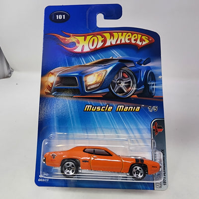 1971 Plymouth GTX #101 * Orange w/ 5sp Rims * Hot Wheels 2005