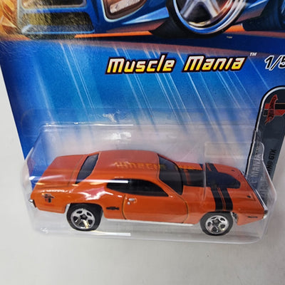 1971 Plymouth GTX #101 * Orange w/ 5sp Rims * Hot Wheels 2005